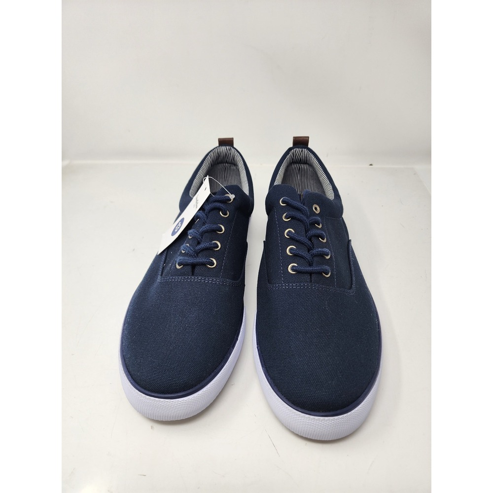 Goodfellow & Co Mens Brady Lace Up Canvas Sneakers Navy Blue Casual Size 13